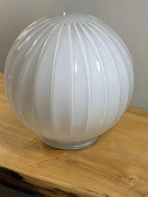 Винтажная антикварная матовая стеклянная лампа потолочный светильник абажур искусство ремесла ар-деко мяч - Изображение 1 из 4