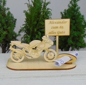 Motorrad Geldgeschenk " 35 40 45 50 55 60 65. Geb. " Geburtstagsgeschenk - Bild 1 von 2