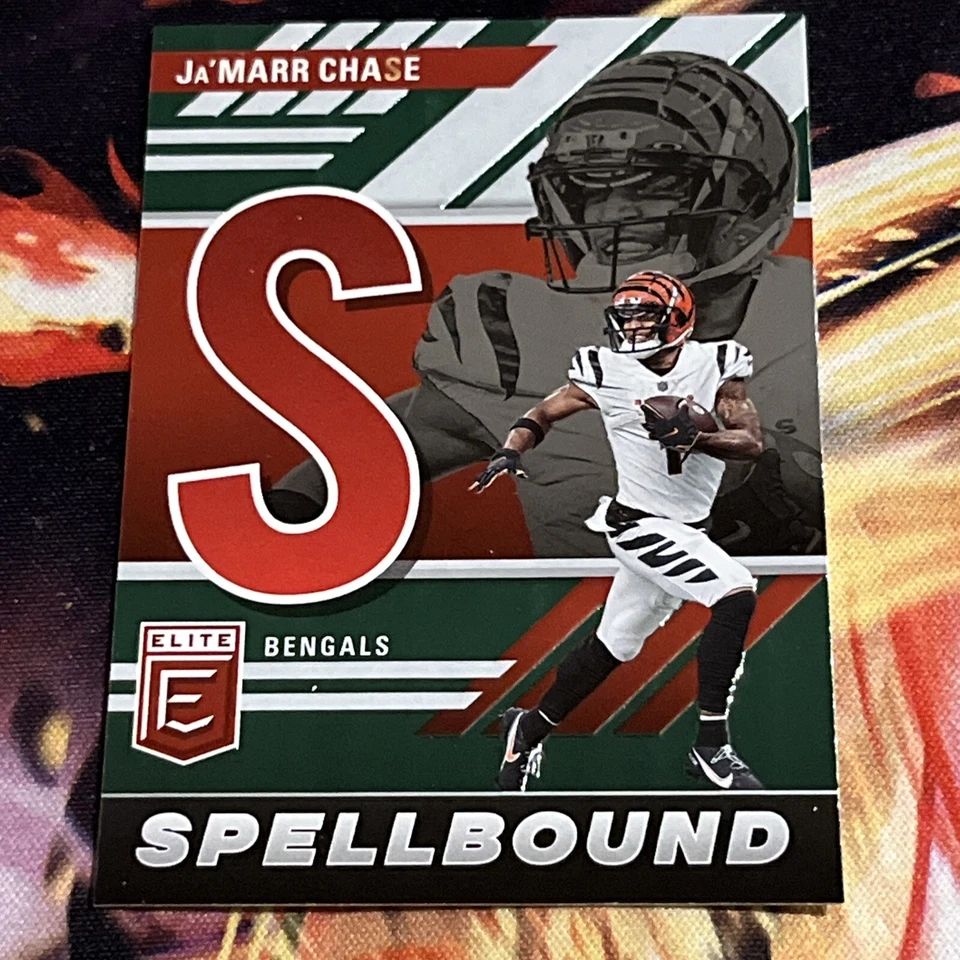 2023 Donruss Elite Ja’MARR CHASE Spellbound “S” GREEN FOIL Parallel #SB-JC4 - Image 1 of 2