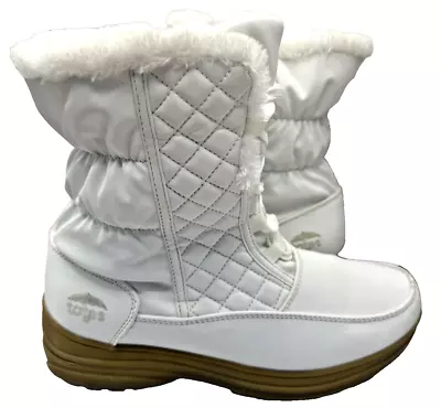 Bota de Nieve Totes Margarita Mujer 9 Blanca Imitación Piel Con Cordones Cremallera Impermeable Invierno LEER Foto 1 de 4