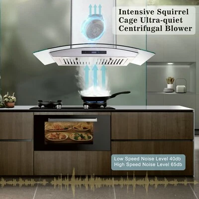 30 Inch Kitchen Wall Mount Range Hood 700CFM Stainless Steel Kitchen Ventilation