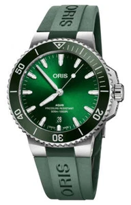 Oris Aquis Date Automatic Green Rubber Divers Date Mens Watch 733 7787 4157-RS - Picture 1 of 3