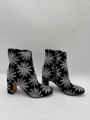 Botín de terciopelo con lentejuelas negro/plateado Marc Fisher Grazia para mujer talla 5M Foto 1 de 4