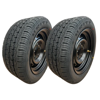 195/50R13 Security Komplettrad 6Jx13 ET30 - 104N - 112x5 Loch  DOT:2025  schwarz - Bild 1 von 3