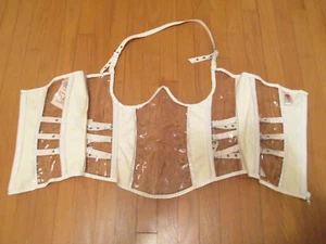 LEDAPOL WHITE CORSET BUSTIER ZIP-UP SHAPE WEAR FETISH POLYAMID WOMEN'S SIZE XL - Picture 1 of 8