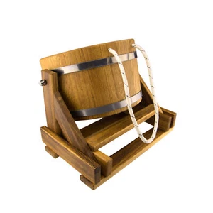 Waldmeister Sauna Schwalldusche Eiche 35 L Schwalleimer Eimerdusche Saunazubehör - Bild 1 von 5
