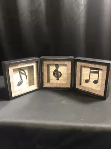 Set Of 3 new view gifts and accessories wall decor 3D - music note frames 6.5" - Picture 1 of 8