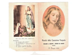1958 RICORDO della COMUNIONE PASQUALE del COLLEGIO SAN GIUSEPPE DE MERODE ROMA - Imagen 1 de 2