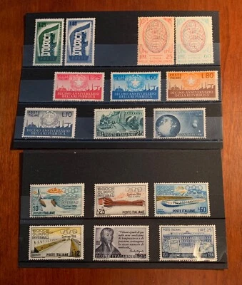 ITALY 1956  MLH/HINGED STAMPS, SCOTT NOS.: 705-708, 709, 710-713, 714, 715-716 - Image 1 of 2