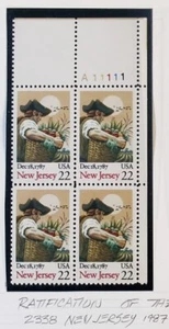 Scott 2338 / New Jersey / Plate # Block of 4 / Mint NH - Picture 1 of 1
