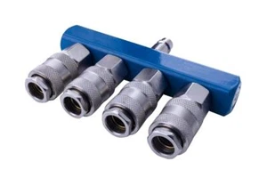 4 Wege Druckluftumsteller mit Schnellhahnen Scheppach - Picture 1 of 2