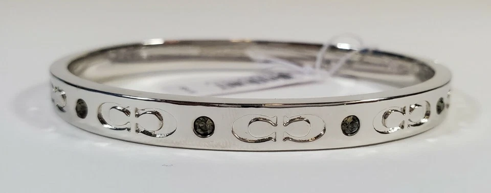 Coach Kissing C Hinged Bangle Bracelet F59083 Silver