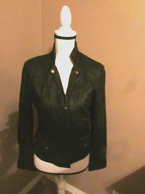 Chaqueta de cuero negra para dama - talla 4 - marca Metro Foto 1 de 4