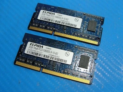 iMac A1311 21.5" Elpida 4GB 2x2GB Memory PC3-10600S-9-10-B2 EBJ20UF8BCS0-DJ-F - Image 1 of 4