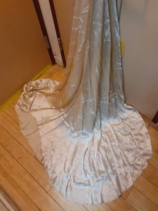 Elegant Antique SILK SATIN Champagne WEDDING ? DRESS , TRAINED Ivory 1920s Vtg - Picture 1 of 13