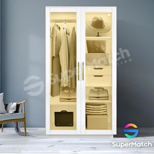 Wardrobe Cabinet LED Glass Door Closet Clothes Organiser Storage Shelves Drawer - Picture 1 of 11