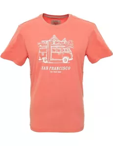T-Shirt VW Bulli Herren »SAN FRANCISCO« Surfer Shirt Rosa Weiß #10550 NEU - Picture 1 of 1