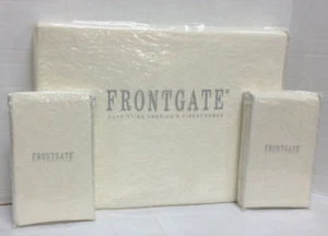 Frontgate Resort Matelasse QUEEN Coverlet & Euro Shams Egyptian Cotton Ivory - Picture 1 of 8