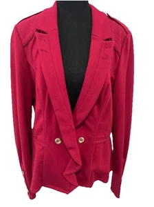 White House Black Market Blazer Women’s 12 Maroon Blazer Gold Buttons - Picture 1 of 15