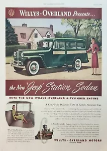Willys Overland Motors 1948 anuncio vintage verde Jeep Station sedán - Imagen 1 de 1