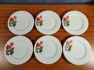 Piatti laterali vintage JAJ Pyrex June Rose design 16,5 cm/6,5" x 6 anni 60 - Foto 1 di 5