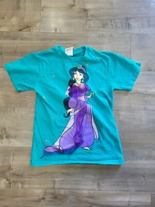 Disney Store Jasmine Shirt Girls Medium 10/12 Tee 3D Glitter Vintage - Picture 1 of 10
