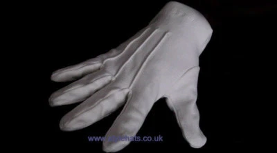 Ceremonial White Masonic Services Gloves Reverence & Respect Gloves Cotton Nylon - Image 1 of 2