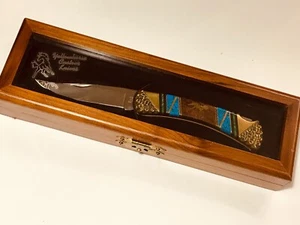 Buck 110 Custom David Yellowhorse 1996 #0116 Bird intarsiato bella scatola di legno Limited - Foto 1 di 6