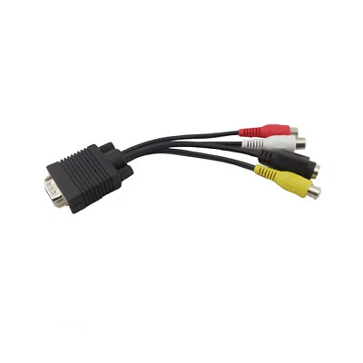 PC/Laptop VGA SVGA TO S-Video 3 RCA Composite AV TV Out Converter Adapter Cable - Image 1 of 4