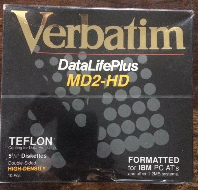 De colección Verbatim Data Life Plus MD2-HD CAJA SELLADA IBM 1990 Foto 1 de 2