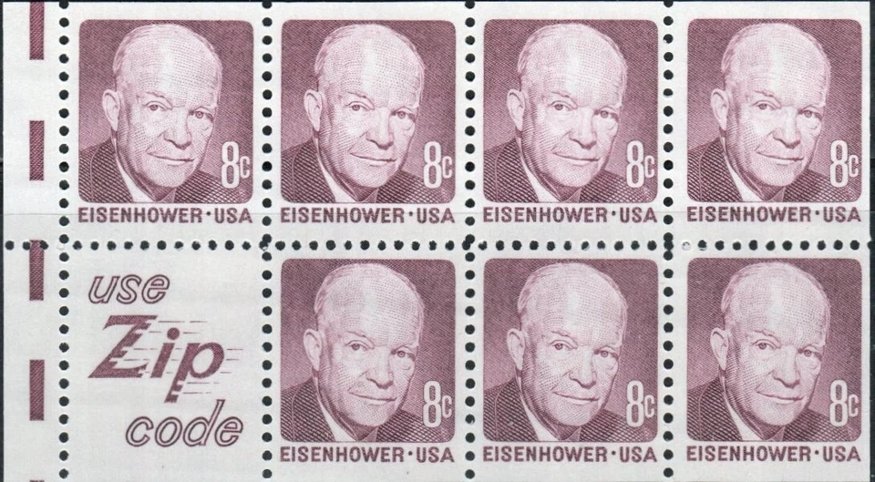 US Scott #1395d booklet pane with Vertical EE bars in tab, Slogans 5, MNH - Image 1 of 1