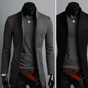 Giacca blazer lungo uomo Dandy China colletto spedizione gratuita maglione cappotto top XS-XL - Foto 1 di 9