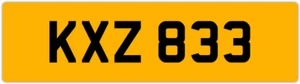 KXZ 833 K 3x3 PLACA DE NÚMERO PRIVADA SIN FECHA KATE KEV KAZ KAS KAREN KAT KYLE KEN - Imagen 1 de 1