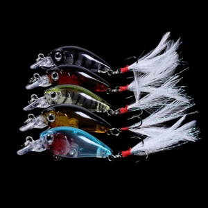 1Pc Minnow Crankbait 4.5cm/4g Wobbler Crank Bait Hooks Bass Fishing Lure Tackle - Picture 1 of 16