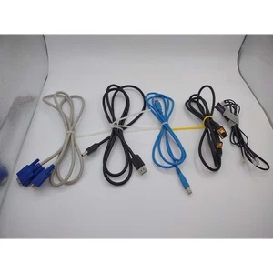 Assorted Cables Lot VGA USB A & B Phone Cord Data Connector Wire Cables - Picture 1 of 7