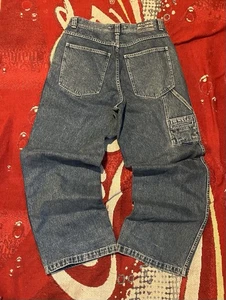 Vintage Y2K Bullhead 32x32 Baggy Loose Fit Wide Leg Faded Stonewash Denim Jeans - Bild 1 von 9