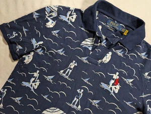 Polo Ralph Lauren Shirt Mens Small Custom Sailing Surfing Paddle Board AOP Beach - Picture 1 of 10