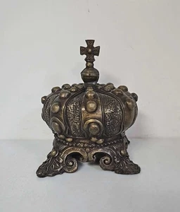 Portagioie corona bronzo finitura ottone anticato importazioni castigliane - Foto 1 di 11