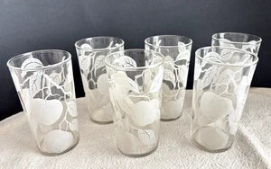 Vintage Apple and Leaf 8oz Glasses Set Of 6 - Picture 1 of 5