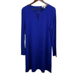 Michael Michael Kors Size XL Cobalt Blue Long Sleeve Shift Dress Party Event - Picture 1 of 8