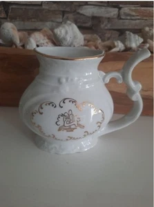 Original Karlovy Vary Schnabeltasse Porzellan weiß gold gestempelt 1a Zustand - Bild 1 von 7