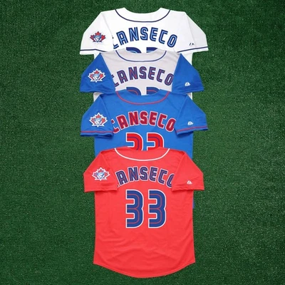 Jose Canseco 1998 多伦多蓝鸟队主场/公路/Alt 男式球衣带球队布贴 — 第 1/2 张图片