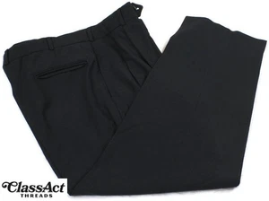 VTG Brooks Brothers Brooksease Pants Blue Wool Mens Pleated Fronts 38S 36 X 28 - Picture 1 of 5