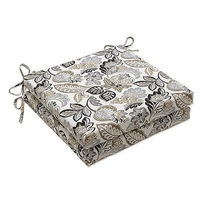  Silla Esquinera Cuadrada Floral Interior/Exterior Asiento 20" x 20" Negro/Tostado Dailey Foto 1 de 4