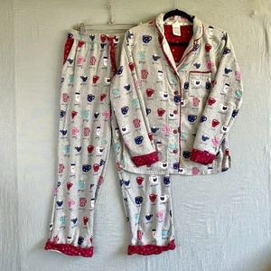 Juego de pijama Munki Munki para mujer XS franela café té cacao PJ algodón manga larga - Imagen 1 de 14