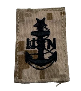 USN US Navy Senior Chief E-8 AOR1 Desert Digital Camo Hook & Loop Patch - Picture 1 of 2