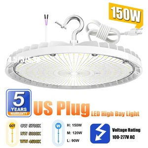 150W UFO LED High Bay Light Commercial Warehouse Light Fixture 4500K 5000K 5700K - Picture 1 of 11