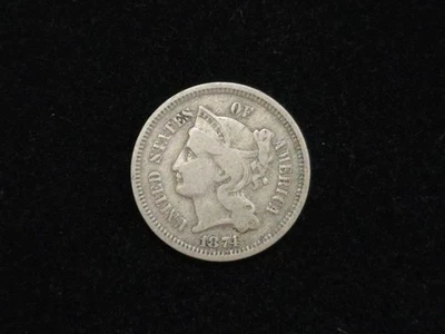1874 Three Cent Nickel Very Fine 30415 - Image 1 of 2