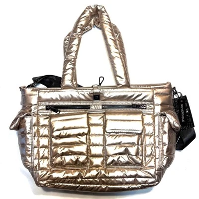 THINK ROYLN Two Faced Reversible Tote Bag Pearl Cashmere Gold (MSRP $198) - Image 1 of 4