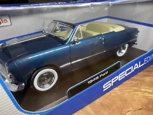 Maisto 1:18 Diecast 1949 Ford Special Edition Blue Convertible Die Cast - Picture 1 of 9